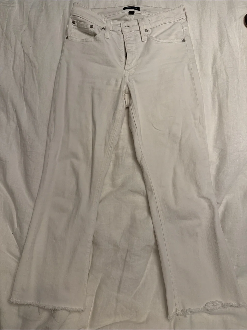 J Crew Billie Demi Boot Crop Jeans - White
